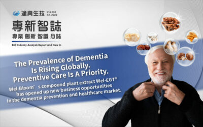 The number of people suffering from dementia is increasing worldwide, and preventive care is a priority! Wel-EGT®, a patented compound plant extract, opens up new business opportunities in the dementia prevention and healthcare markets.