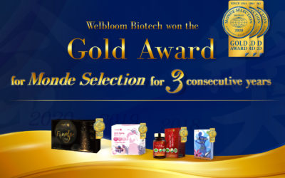 The result of Monde Selection 2020 has been announced and Wel-Bloom Bio-Tech Corporation has been winning the Gold Award for three consecutive years.